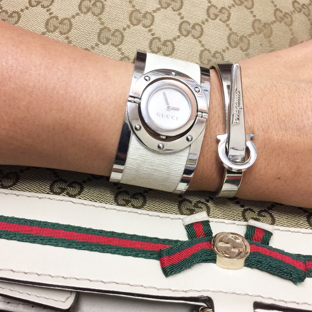 Gucci Stainless Steel Canvas 33mm White Watch